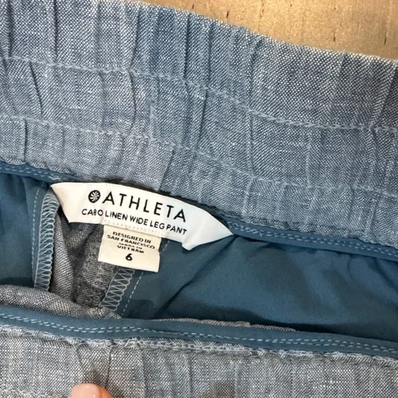 Athleta Cabo Linen Chambray Wide-Leg Pants - Picture 2 of 2